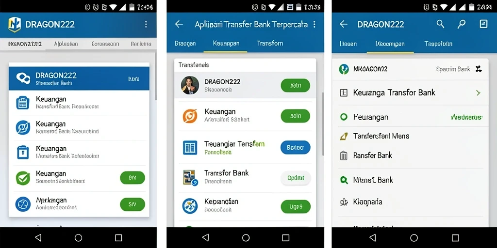 Antarmuka pengguna DRAGON222 yang intuitif untuk Transfer Bank.