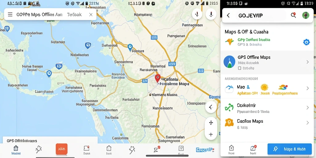 Antarmuka intuitif GOJEKVIP untuk peta GPS offline.