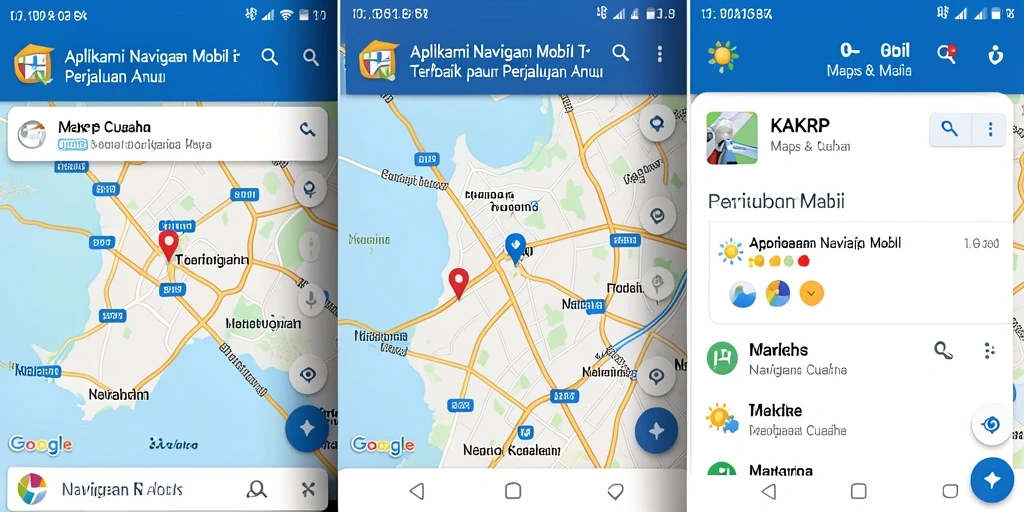 Antarmuka KAKRP menunjukkan peta navigasi mobil yang jelas dan informatif.