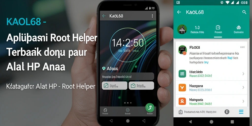 Tampilan antarmuka aplikasi KAOL68 sebagai Root Helper yang intuitif.