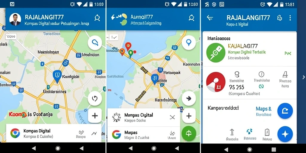 Tampilan antarmuka aplikasi Kompas Digital RAJALANGIT77 yang user-friendly.