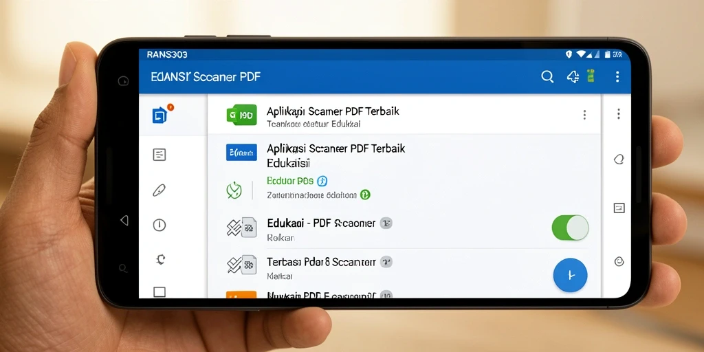 Tampilan utama RANS303 menunjukkan fitur pemindaian PDF yang mudah digunakan.