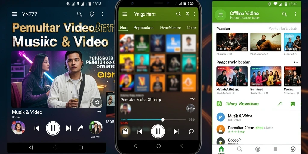 Antarmuka Pemutar Video Offline YN777 yang intuitif dan menarik.